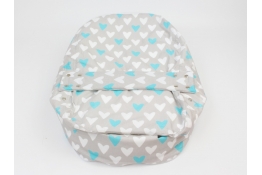 Náhradní potah na pelíšek pro miminko SRDCE MODRÉ 100% bavlna