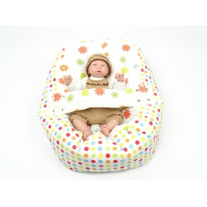Pelíšek pro miminka, kojenecký relaxační polštář LOUKA oranžová