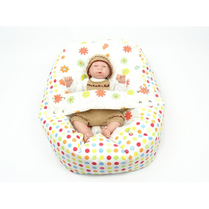 Pelíšek pro miminka, kojenecký relaxační polštář LOUKA oranžová