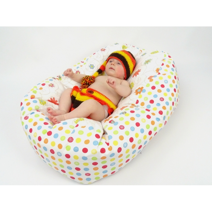 Pelíšek pro miminka, kojenecký relaxační polštář LOUKA oranžová 2