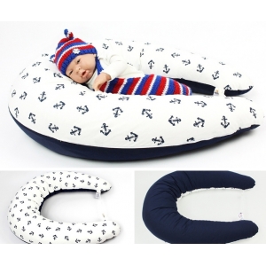 Těhotenský a kojicí polštář Maxi KOTVY 100% bavlna