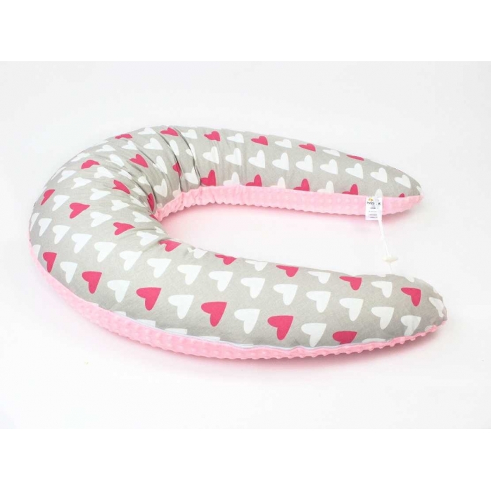 Kojicí polštář Standard SRDCE růžové, colormix MINKY